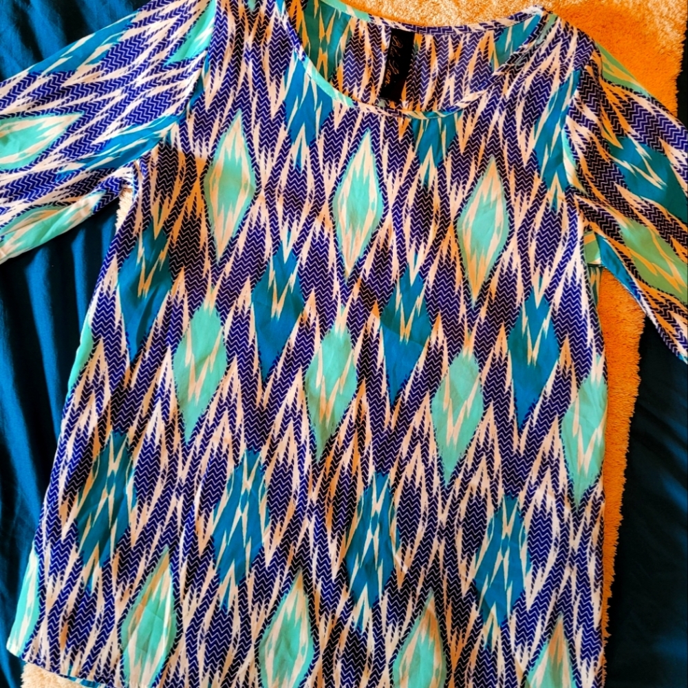 Womens Blue Rain blouse. Size S